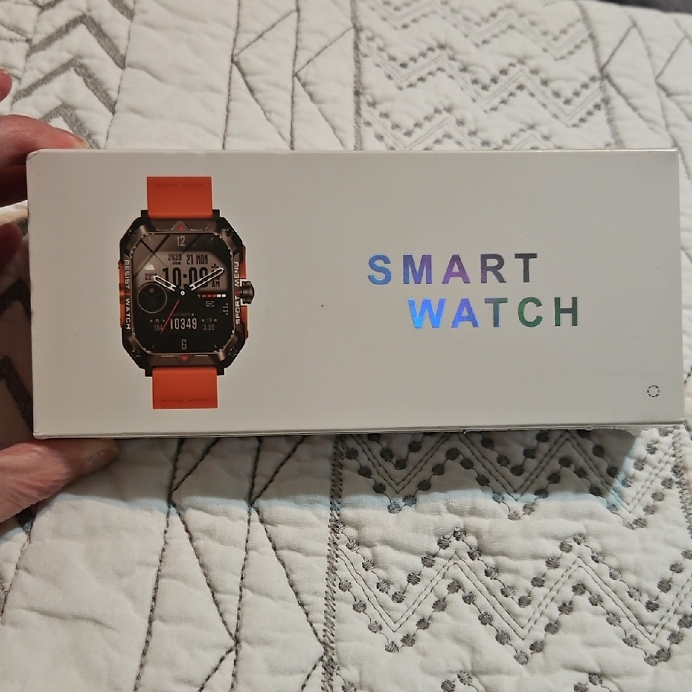 Smart Watch with Orange Band